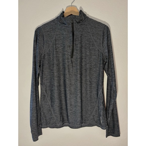 Head Tops - Head Womens Long Sleeve 1/4 Zip Pullover Athletic Tennis Top Lightweight Gray